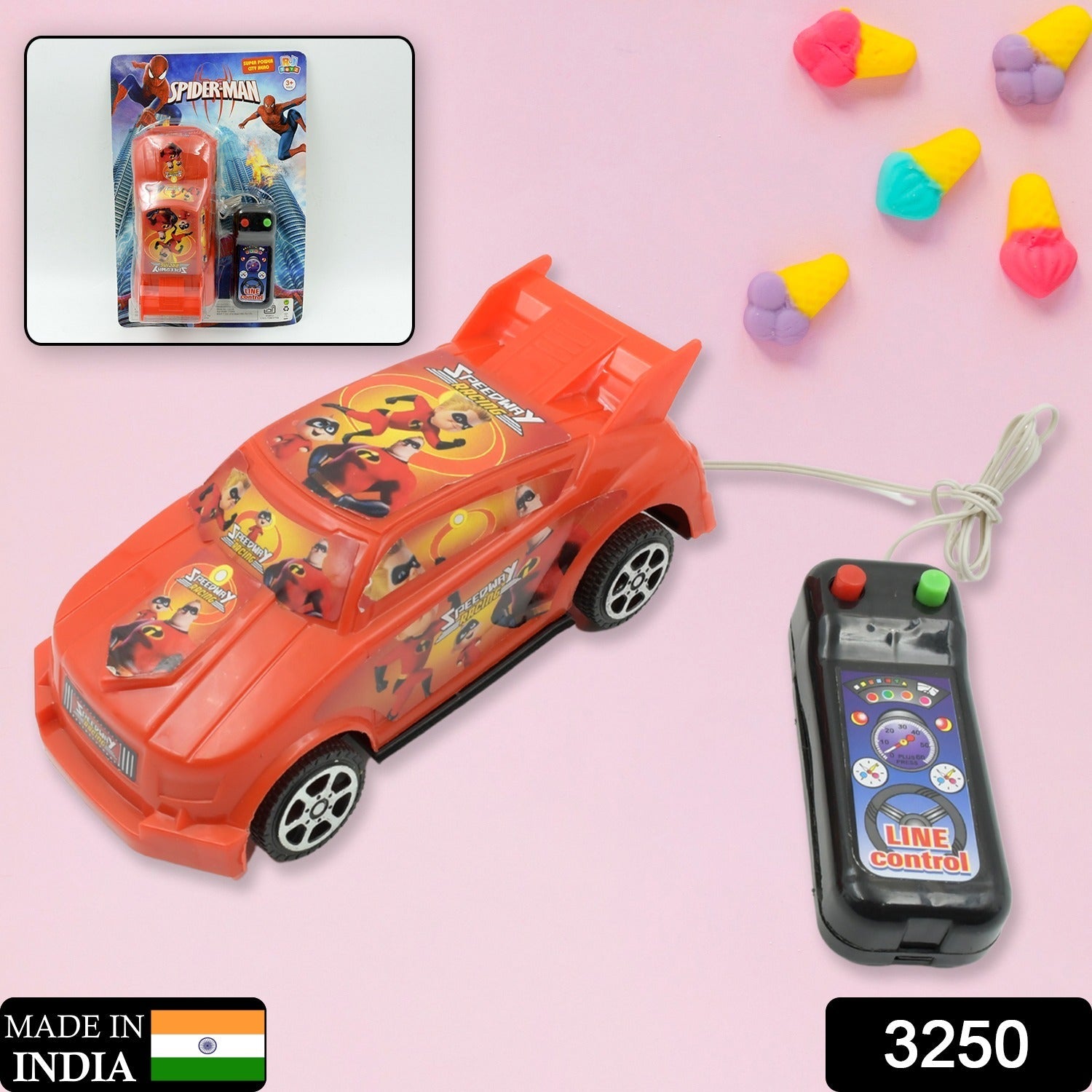 3250 Cartoon Printed wire remote control cars toys, sports car for kids, for Play for Children ( Battery Not Included / 1 Pc ) 3250 Cartoon Printed wire remote control cars toys, sports car for kids, for Play for Children ( Battery Not Included / 1 Pc )